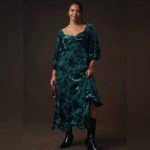 Elegant Green Floral Dress